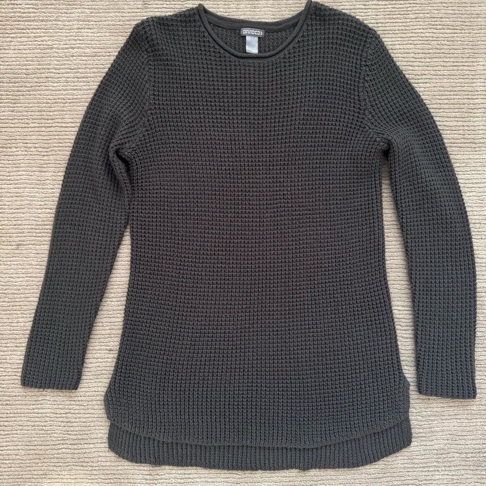 Divided By H&M Dark Gray Chunky Knit Long Sleeve Pullover Round Neck Sweater Med